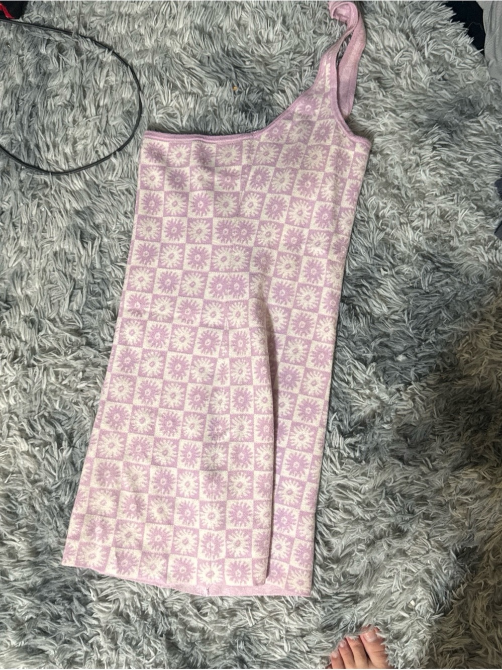 Rue21 Pink and White Checker Sunburst Tank Dress